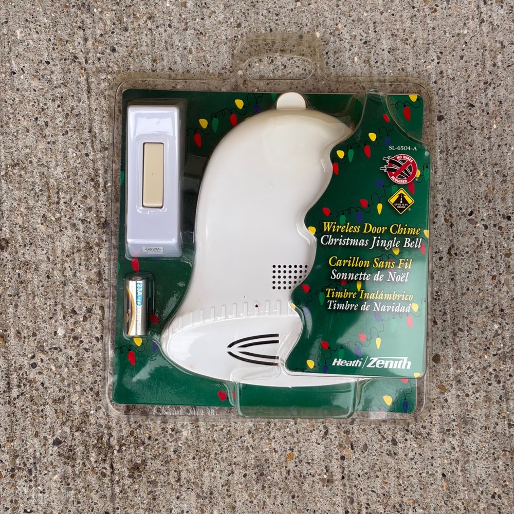 Heath Zenith Wireless Door Chime Christmas Jingle Bell SL-6504-A Holiday Tunes